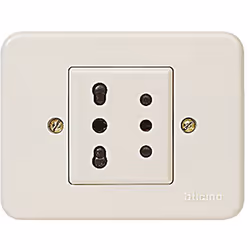 bticino Domino presa 2p+t 10a+presa bi, CEE 7/3, 2P+T, 6a, Avorio, 250 V, 16 A
