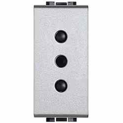 presa 2P+T 10A 250 Vac - interasse 19mm - alveoli schermati - Tech Scheda tecnica: Moduli 1Tensione 250VacContatti 2P+TCorren ...