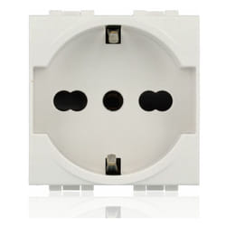Bticino - N4140/16 - Presa Standard Tedesco e Bipasso 10/16A 250 v Ac - Bianco - LivingLight