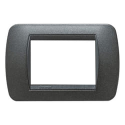 Living International Placca 3 Moduli grafite nero L4803GFN - Bticino