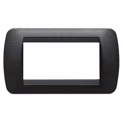 Placca Bticino LivingLight (ex international) 4 moduli (frutti, posti) colore grafite nero. La placca può montare su supporto ...