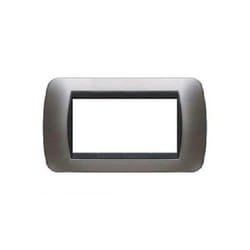 Placca Living International 4 moduli - Acciaio Spazzolato L4804ACS