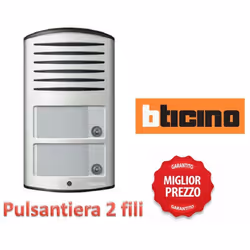 Bticino pulsantiera 2 fili 342921 Pulsantiera audio 2 FILI con un tasto di chiamata per installazione da parete. Frontale in ...