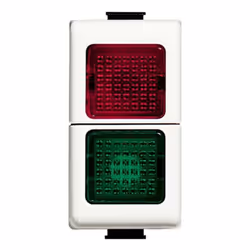 Diffusore luminoso doppio di colore verde e rosso Bticino Matix, colore corpo bianco, tensione 24 Vac, potenza 1W, 1 modulo.  ...