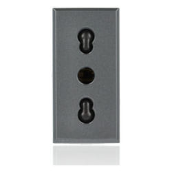 Bticino - HS4180 - Presa 2P+T 10/16A 250 Vac - Bipasso Interasse 19Mm e 26Mm - Alveoli Schermati - Antracite - Axolute