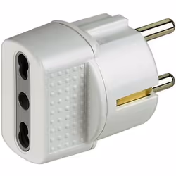 bticino Kit adatt.spina tedes.bip bian, 16 A, Bianco, Plastica, Maschio/Femmina