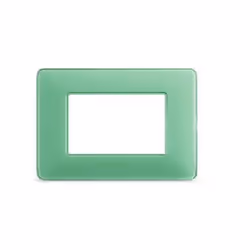 Placca a 3 moduli in tecnopolimero della serie civile Matix. Colorazione: Te' Verde