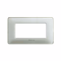 Placca a 4 moduli in tecnopolimero Serie Matix Colorazione: Ghiaccio