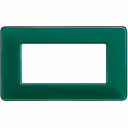 Placca 4 posti Bticino Matix per supporto 504SA, colore: SMERALDO. Non è possibile installare la placca su altre serie Bticin ...
