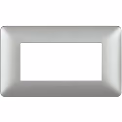 Placca 4 posti Bticino Matix per supporto 504SA, colore: SILVER. Non è possibile installare la placca su altre serie Bticino  ...