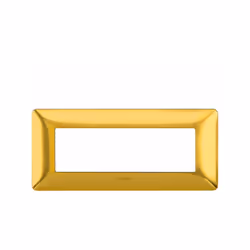 placca 6 moduli - colore oro satinato - materiale tecnopolimero AM4806GOS