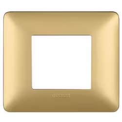 Placca 2 posti Bticino Matix per supporto 500SM2A, colore gold. Non è possibile installare la placca su altre serie Bticino m ...