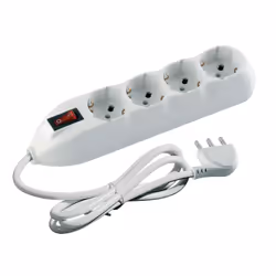 bticino Ciabatta Multipresa Poker - 4 Prese Universali e Interruttore Luminoso - 3500 W, 250 V, Bianco, 4 presa(e) AC, 250 V, ...