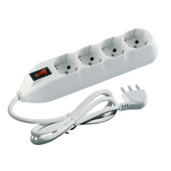 bticino Ciabatta Multipresa Poker - 4 Prese Universali e Interruttore Luminoso - 3500 W, 250 V