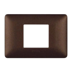 Placca Bticino Matix 2 moduli centrati marrone caffè AM4819TGG