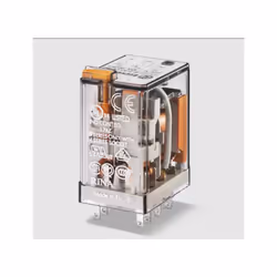 Relè 24V DC, 10A, 2 Scambi, LED, Pulsante di Test, AgNi Serie 55.32 Finder 553290240094 Relè industriale Tipo 55.32 per impie ...