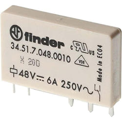 Finder - Relè slim elettromeccanico, 24 Vdc, spdt, 6 a, foro passante (tht), serie 34.51 34.51.7.024.0000