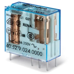 Finder - Relè di potenza, 24 Vdc, dpdt, 8 a, foro passante (tht), serie 40.52 40.52.9.024.0000