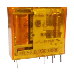 Finder - Mini Relè 2 scambi 8A bobina 230VAC alternata 405282300000