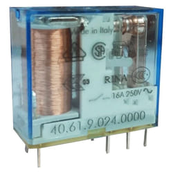 Finder - Mini Relè 1 scambio 16A bobina 24VDC continua 406190240000