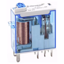 Mini relè industriale Finder Tipo 46.52, con le seguenti caratteristiche: Tensione di alimentazione (50/60 Hz) AC/DC 12V Tens ...