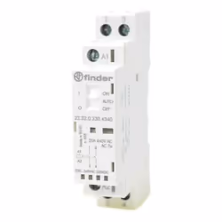 Contattore Finder, con le seguenti caratteristiche: Tensione di impiego 250/440 Vac 1 modulo 2 poli Attacco DIN (universale p ...