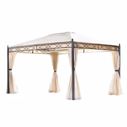 Gazebo rettangolare in ferro antracite, copertura poliestere sabbia, 3x4 mt Oregon - Vista aggiuntiva 2