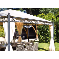 Gazebo rettangolare in ferro antracite, copertura poliestere sabbia, 3x4 mt Oregon - Vista aggiuntiva 4