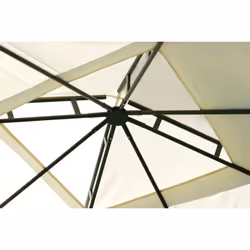 Gazebo quadrato in ferro antracite, copertura poliestere ecru, 3x3 mt Illinois