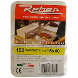Reber SAC15X40, Sacchetto per il sottovuoto, 100 pz, 150 mm, 400 mm