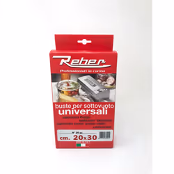 Reber 6729 N, Sacchetto per il sottovuoto, Trasparente, 20 pz, 200 x 300 mm