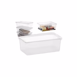 Contenitori C-Box Trasparenti Contenitore traparente con coperchio. Mod. M: L40xP34xH17 cm.