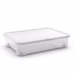 KIS Contenitore T Box Xxm 79,5X58X18 Con Ruote Trasparente, Armadietto portaoggetti, Trasparente, Rettangolare, Plastica, Mon ...
