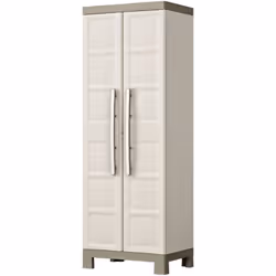 Armadio in resina Keter "Excellente" beige, 65x45x182 cm.Armadio in resina a 2 ante con il suo design moderno e i colori tenu ...