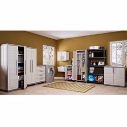Armadio Portascope da Esterno 4 Ripiani 65x45x182H cm in Plastica Keter Excellence Beige/Tortora - Vista aggiuntiva 4