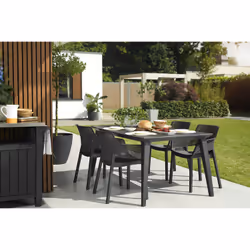 Set 6 Sedie da Giardino 61x54x79h cm Elisa Chair Grafite
