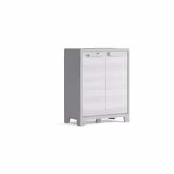 Armadio basso Keter "Maximo" in resina grigio chiaro 80x44x100 cm.Armadio pratico, grazie ai ripiani regolabili, resistente, ...