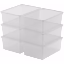Contenitori Set 6 Contenitori Rettangolari 37x26x14 cm in Plastica Keter C Box S Trasparente Ottimizza gli spazi della tua ca ...