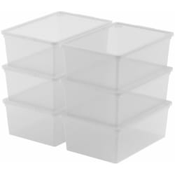 Set 6 Contenitori Rettangolari 37x26x14 cm in Plastica Keter c Box s Trasparente