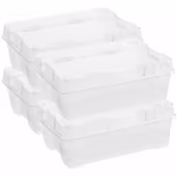 Contenitori Set 4 Contenitori Rettangolari 55x39x28 cm in Plastica Keter Jumbo Box M Trasparente Ottimizza lo spazio all'inte ...
