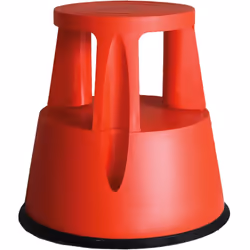Sgabello in plastica spostabile tramite tre ruote a molla che si sbloccano non appena si sale. Base con membrana antiscivolo  ...
