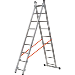 Scala a due elementi in alluminio dotata di stabilizzatore di base e limitatore di altezza -2 x 7 gradini