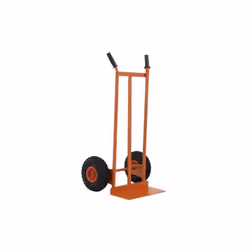 Carrello in acciaio con ruote pneumatiche e pala fissa GIERRE GE020, comodo per trasportare piccoli pacchi. Dotato di clips p ...