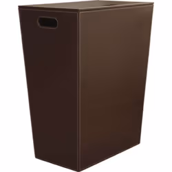 Cesto per la biancheria con coperchio colore marrone materiale similpelle dimensioni 470 x 600 x 300 mm forma quadrata instal ...