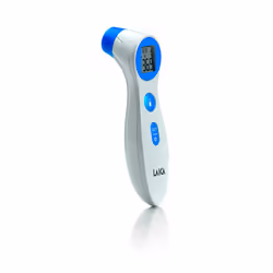 Laica TH1000, Termometro a rilevamento remoto, Blu, Bianco, Fronte, Pulsanti, °C, °F, Temperatura corporea, Temperatura super ...