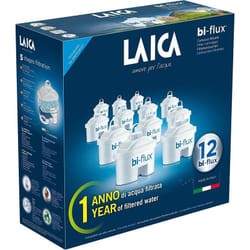 Laica - Filtro per acqua bi-flux® di – Preserva i sali minerali utili all'organismo e Riduce le sostanze indesiderate - 12 mesi di acqua buona e
