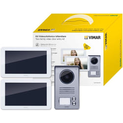 K40916 Kit Videocitofono 7' Touch Screen Bifamiliare Con Alimentatore Multispina, ‎Grigio, 11.36 x 18.88 x 1.84 cm 1.88 Kg - Vimar