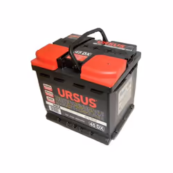 Batteria auto Ursus 45 Ah Dx, certificata TUV, pronta all'uso e senza manutenzione. Dimensioni: 207x175x190 mm, peso 11,44 kg ...