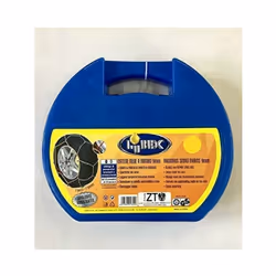 Catene neve a rombo gruppo 7. Spessore 9 mm. Montaggio rapido, con guanti e maglia di scorta inclusi nel kit.