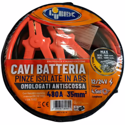 Realizzato in materiale di alta qualità con pinze isolate in ABS; 450A con cavi flessibili a norma DIN ISO 72551 e DIN 72553; ...